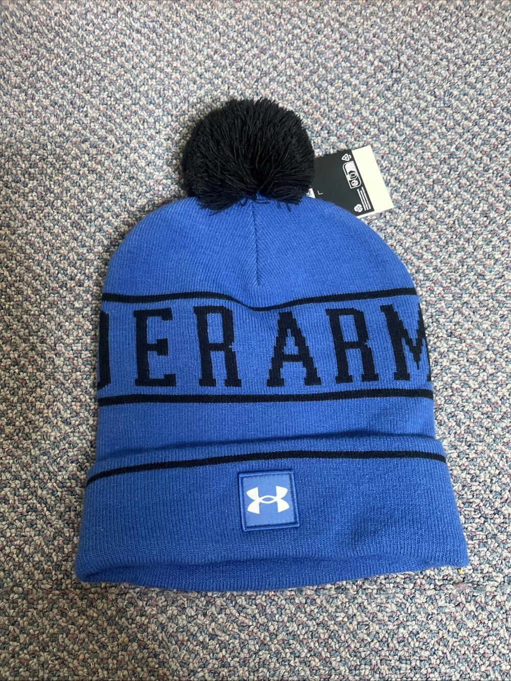 Under Armor Unisex Beanie Pom Cuffed Blue Adult Unisex OSFM